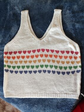 moon & madison Cream Open-Knit Sleeveless Top